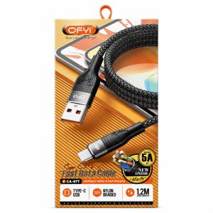 کابل شارژ OFY 5A USB-C با روکش بافته شده 1.2 متری